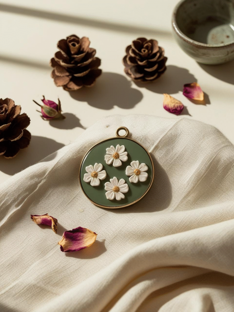 the handmade resin charms and pendant.