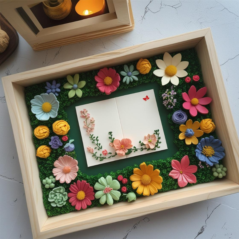 resin-flower-clayart-photo-frame-gift